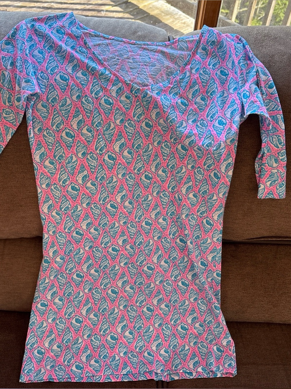 Lilly Pulitzer Eliza Dress Womens S Cosmo Pink A Little Bit Tipsy Blue Shells